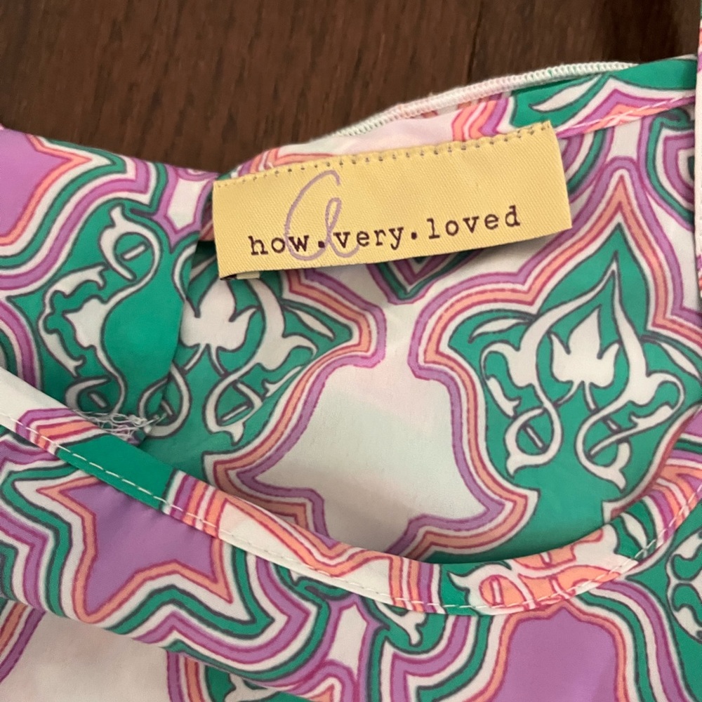 Green and Purple Geometric Camisole Top - Picture 2 of 3